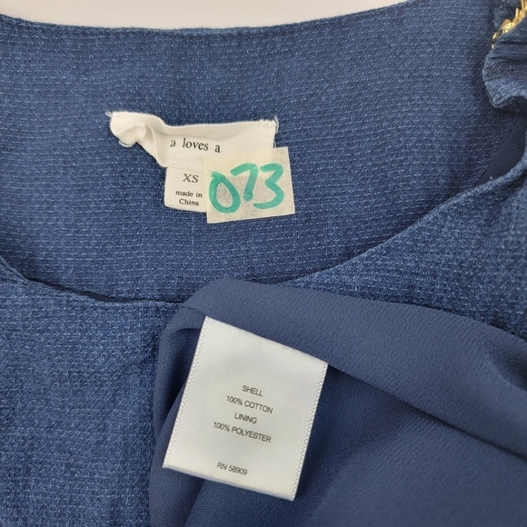 A Loves A navy zip shoulder faux pocket tie aline dress - Picture 5 of 5